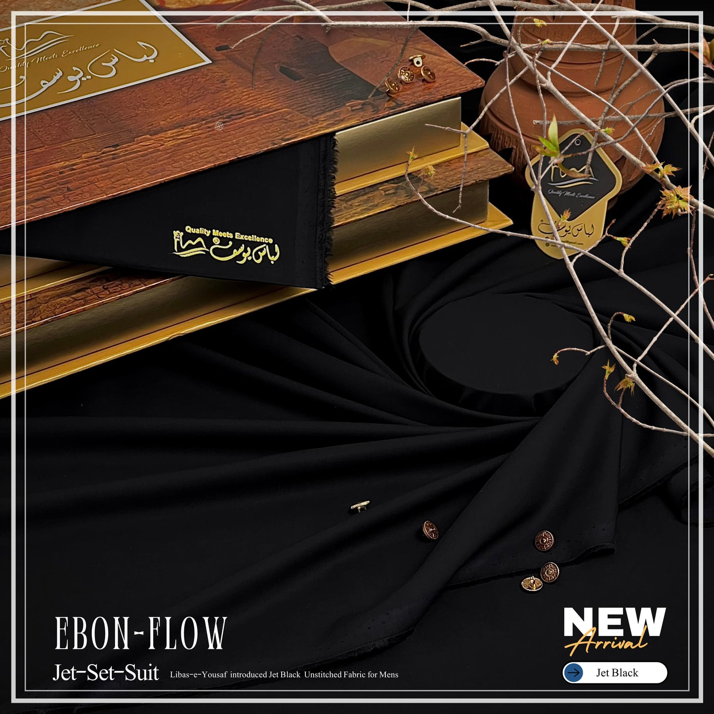 Premium Black Elegance – Luxurious Fabric Guaranteed