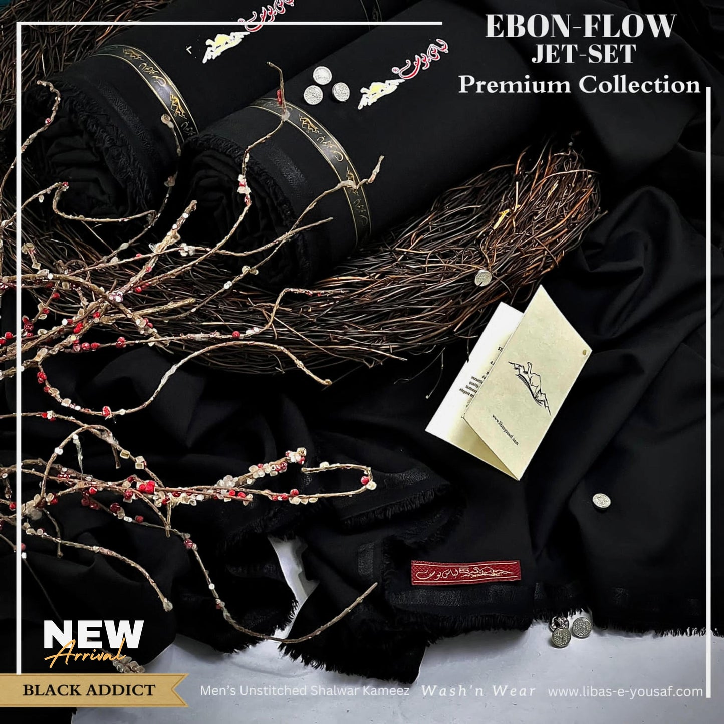 Premium Black Elegance – Luxurious Fabric Guaranteed