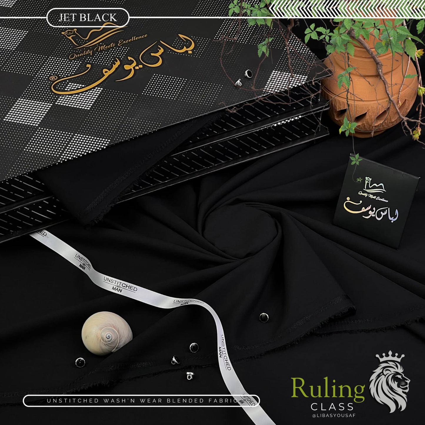 Premium Black Elegance – Luxurious Fabric Guaranteed