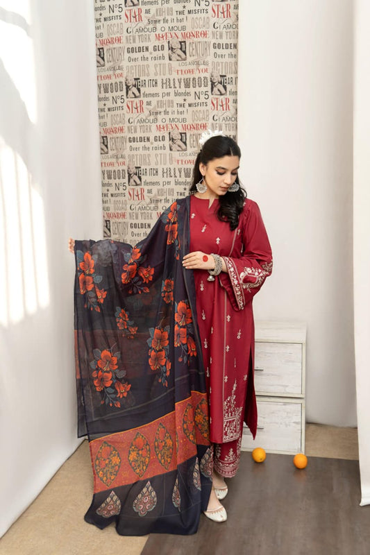DHANAK 3PC EMBROIDERED 003