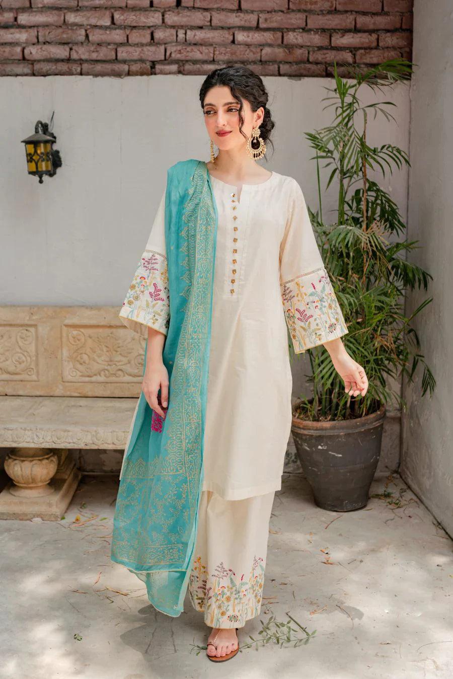 DHANAK 3PC EMBROIDERED 010