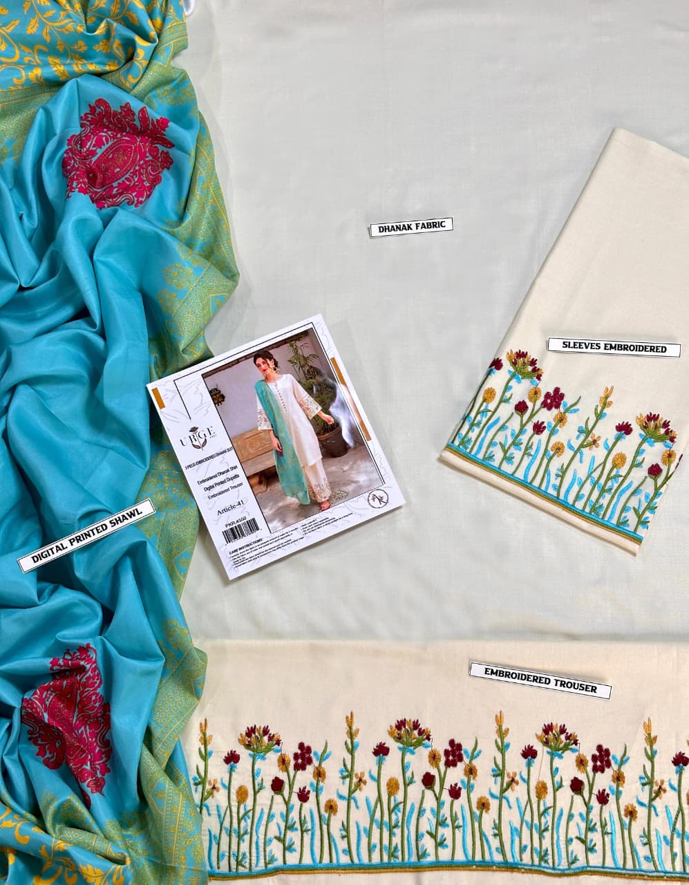 DHANAK 3PC EMBROIDERED 010