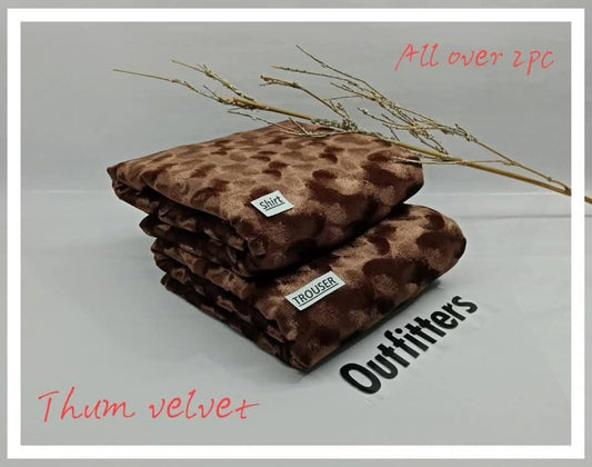 2pc Elegant Velvet pluchi Winter Collection  D-7504