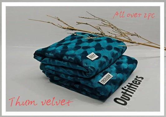 2pc Elegant Velvet pluchi Winter Collection  D-7513