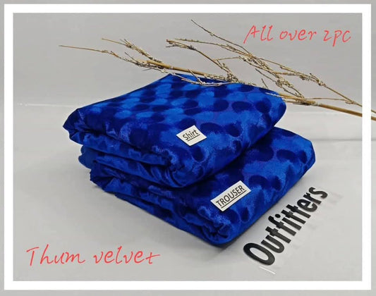 2pc Elegant Velvet pluchi Winter Collection  D-7514